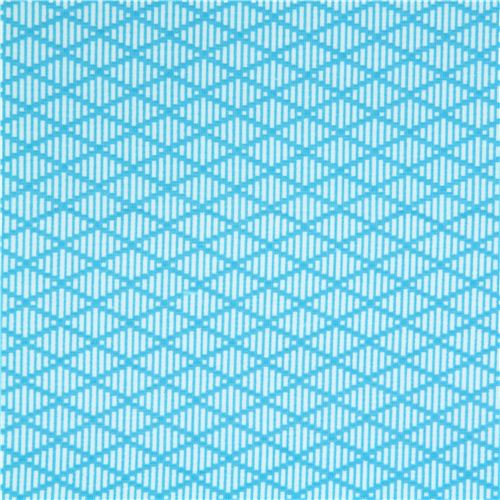 turquoise diamond pattern Michael Miller interlock fabric 2