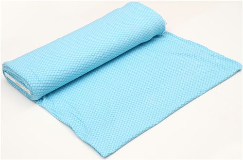 turquoise diamond pattern Michael Miller interlock fabric 3