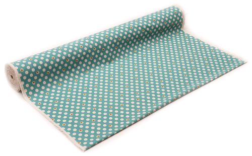 turquoise dogs & dots Canvas fabric Kokka Japan 3