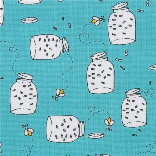 Remnant (29 x 109 cm) - turquoise fabric jar small insect Ink & Arrow