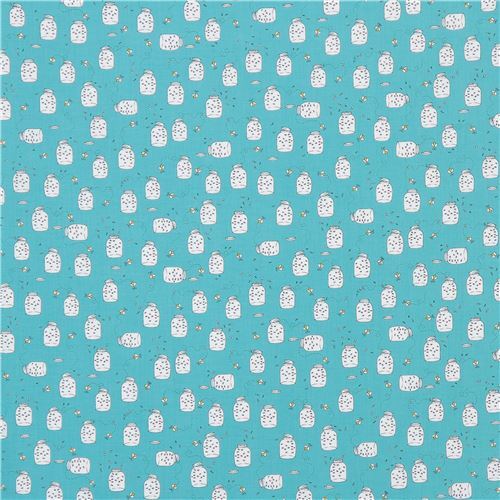 Remnant (29 x 109 cm) - turquoise fabric jar small insect Ink & Arrow 2