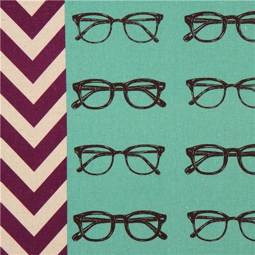 turquoise glasses laminate echino fabric glasses Chevron Laminates
