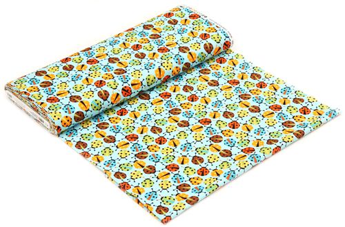 turquoise ladybirds animal fabric by Robert Kaufman Fabric by Robert ...