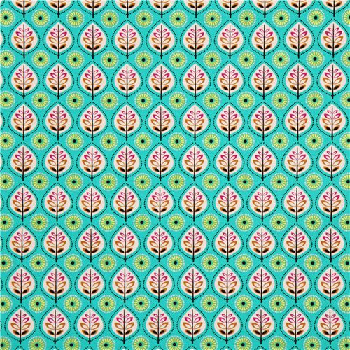 turquoise leaf fabric by Michael Miller from the USA 2