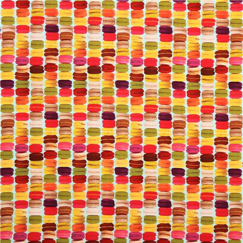 turquoise macaron macaroon sweets fabric from Japan 2