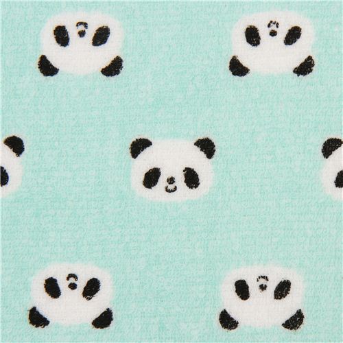 turquoise panda bear toweling fabric Cosmo Japan 1