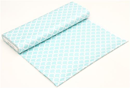 turquoise pattern coton sateen fabric Michael Miller 3