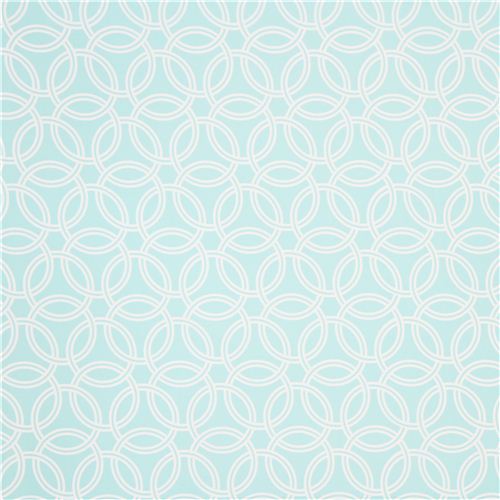 turquoise ring pattern cotton sateen fabric Michael Miller 2