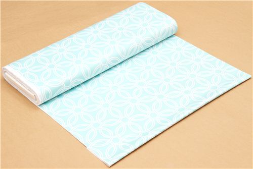 turquoise ring pattern cotton sateen fabric Michael Miller 3