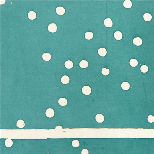turquoise sea green double border cotton fabric by Andover Fabric by