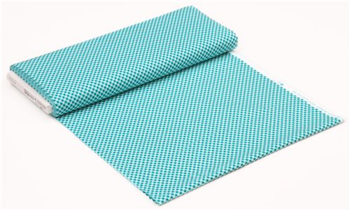 turquoise teal white checkered fabric Michael Miller Cross Check - modeS4u