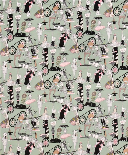 turquoise witch fabric Alexander Henry A Ghastlie End The Ghastlies 2