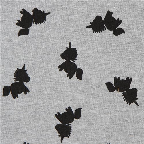 Tela de unicornios de Stof Fabrics tejido de felpa perchada gris Tela