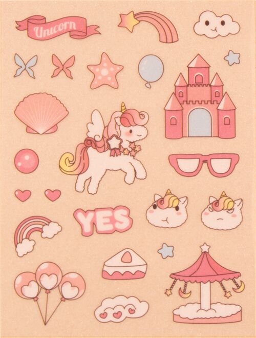 Sparkle Unicorn Pink Fairytale Wall Sticker WS-46035