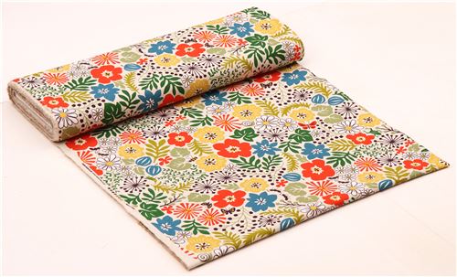 vibrant natural colored flower canvas fabric 3