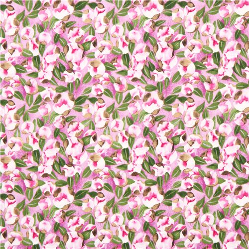 violet-pink flower fabric 'Spring Buds' Berry Michael Miller USA Fabric ...