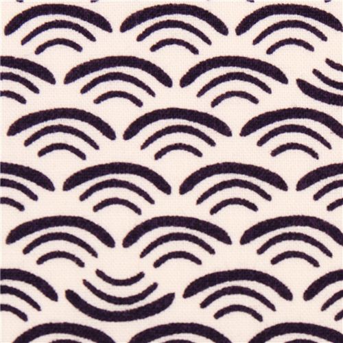 wave smile pattern Cloud 9 organic fabric plum Koi 1