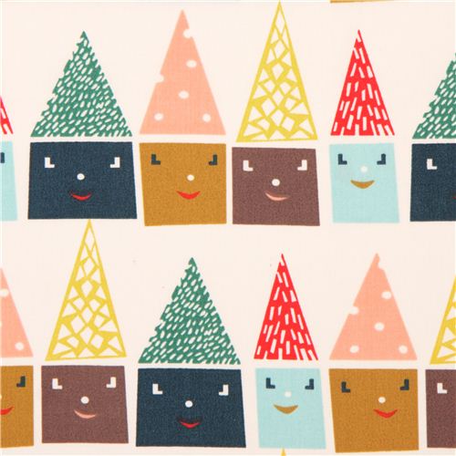 white  'Happy Houses' colourful house organic fabric birch USA  1