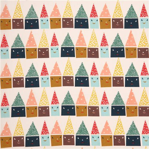white  'Happy Houses' colourful house organic fabric birch USA  3