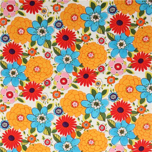 white Alexander Henry big flower fabric Vivienne 2