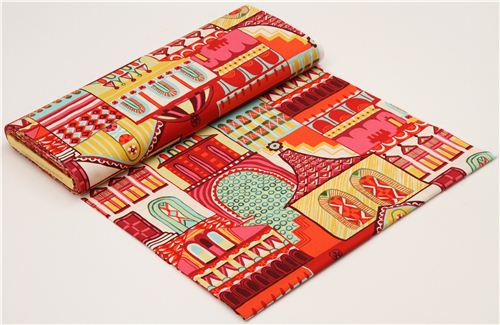 white Alexander Henry fabric with russian village 3