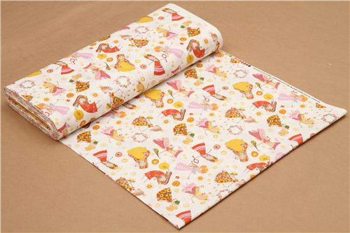 white Alexander Henry fairy tale fabric with princesses 3