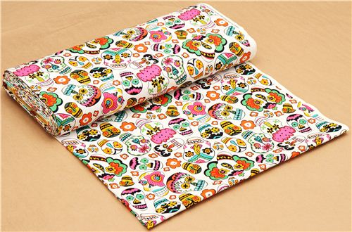 white Alexander Henry skull fabric Alegria 3