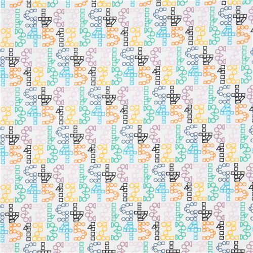white Art Gallery Fabrics number pattern modeS4u