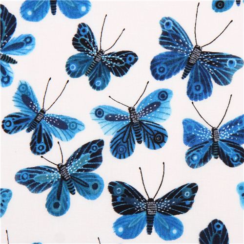 white 'Butterflies' animal Cloud 9 organic cotton fabric - modeS4u