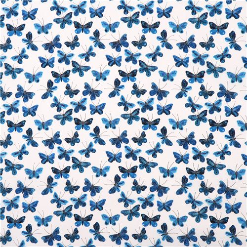 white 'Butterflies' animal Cloud 9 organic cotton fabric - modeS4u