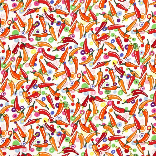 white Chili fabric by Alexander Henry 2
