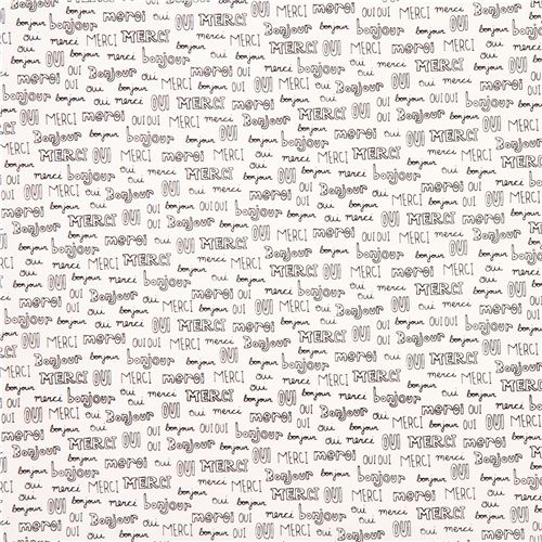 white French words fabric de Robert Kaufman USA 2