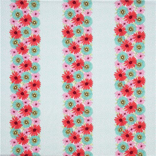 white Garden Path Michael Miller flower fabric 2