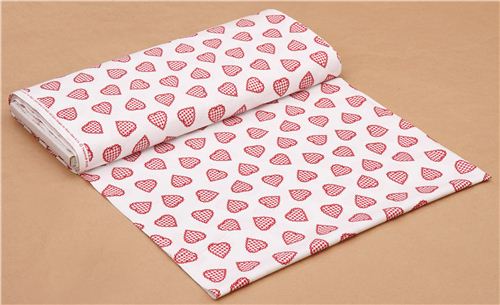 white Gingham pattern heart fabric by Henry Glass 4