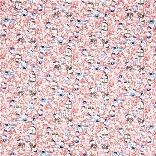 Wallpaper Hello Kitty on White Background Licensed by Sanrio