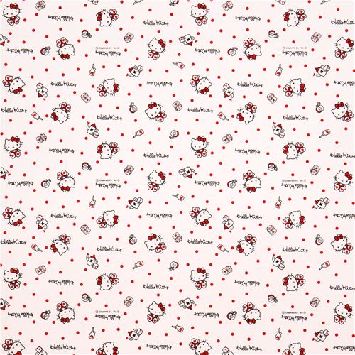 Wallpaper Hello Kitty on White Background Licensed by Sanrio