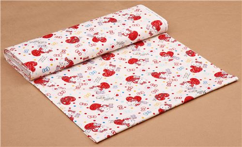 white Hello Kitty oxford fabric heart confetti by Sanrio from Japan 4