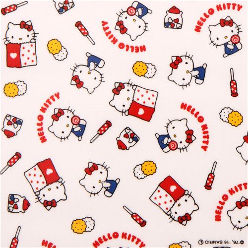 white Hello Kitty sweet food oxford fabric 1