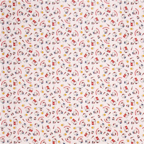 white Hello Kitty sweet food oxford fabric 2