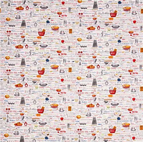 white Kiss the Cook fabric Robert Kaufman cake recipe 2