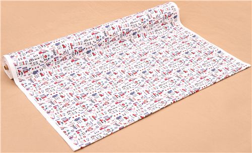 white Kokka construction site car tissu pour les garçons from Japan 3