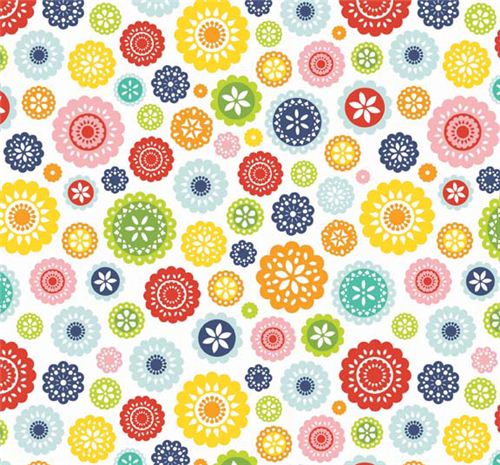 white Lazy Floral Riley Blake flower fabric Lazy Day 1