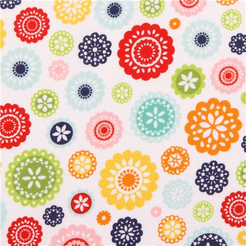 white Lazy Floral Riley Blake flower fabric Lazy Day 2