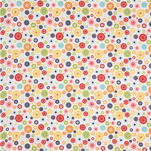 white Lazy Floral Riley Blake flower fabric Lazy Day - Flower Fabric ...