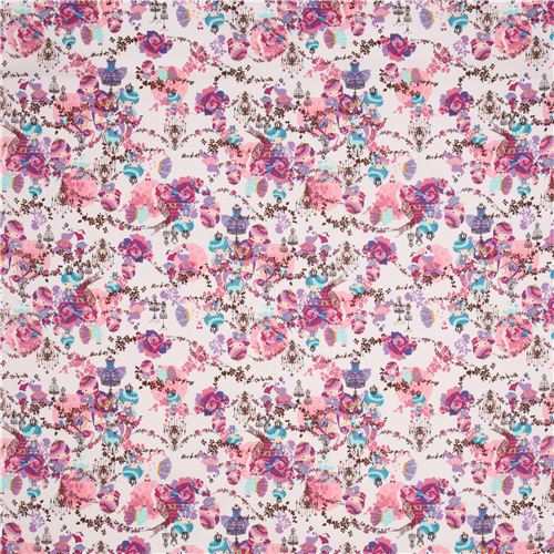 white Little Twin Stars royalty Sanrio oxford fabric from Japan 2
