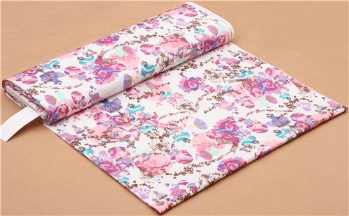 white Little Twin Stars royalty Sanrio oxford fabric from Japan 3