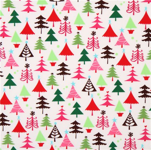 white Michael Miller Christmas fabric Tiny Trees 2