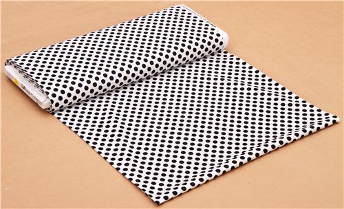 white Michael Miller fabric Ta Dot with black dots 4