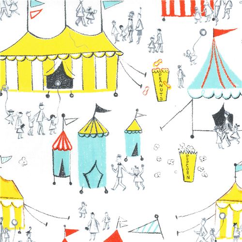 white Michael Miller fabric circus tent Carnival Fun 1