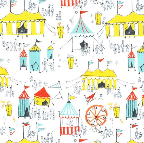 white Michael Miller fabric circus tent Carnival Fun 2
